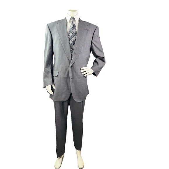 Vintage The Andover Shop 2pc Bespoke Suit Mens 44L 38x29 2-Button Made in USA - Picture 4 of 15